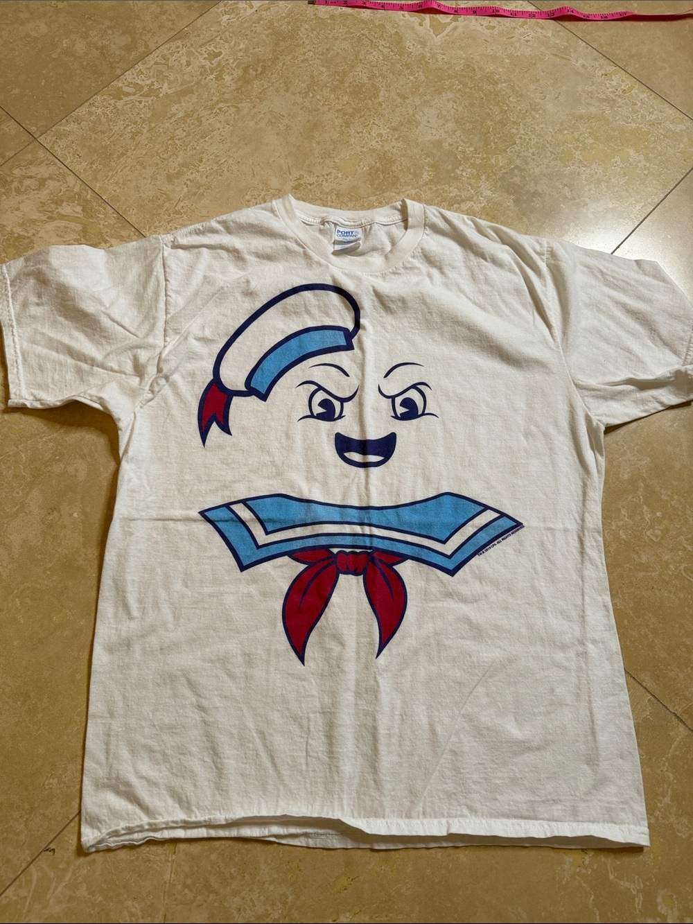 💙White Stay Puft Sailor Graphic Tee - Blue & Red Print💙